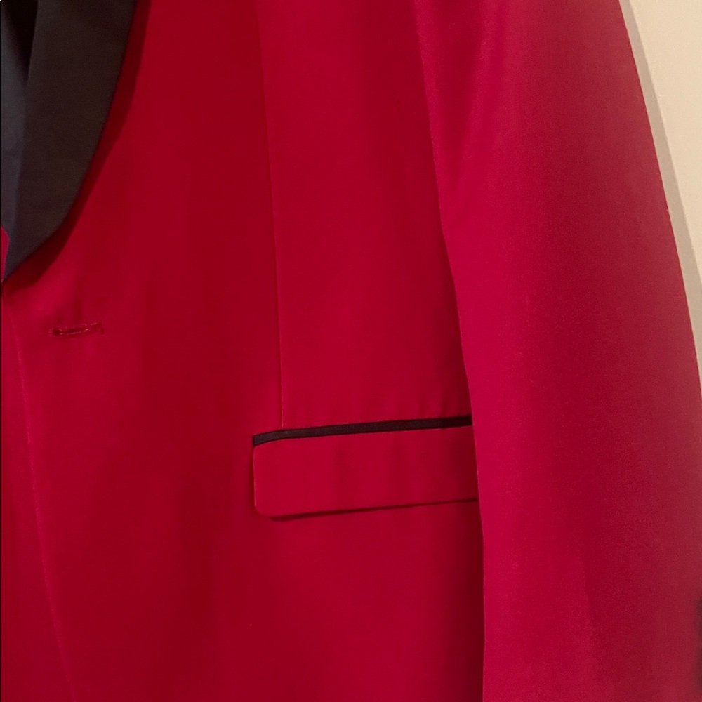 Kenneth Cole Red and Black Tuxedo Blazer - Picture 5 of 7